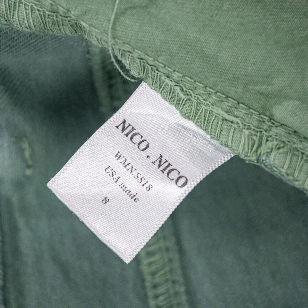 NICO NICO High Rise Cut off Shorts in Green Cotton Women's Size 8
